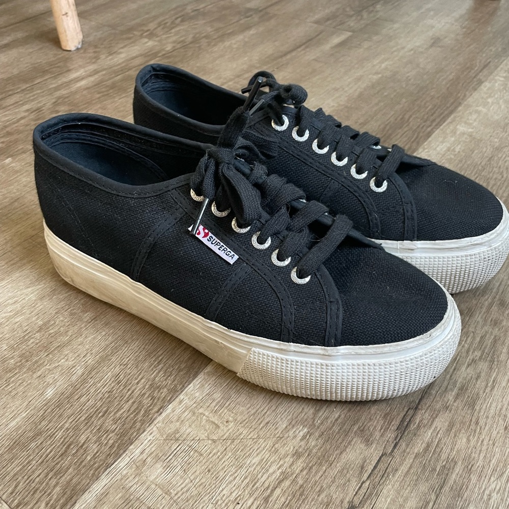 Black Superga Platform Sneakers W8